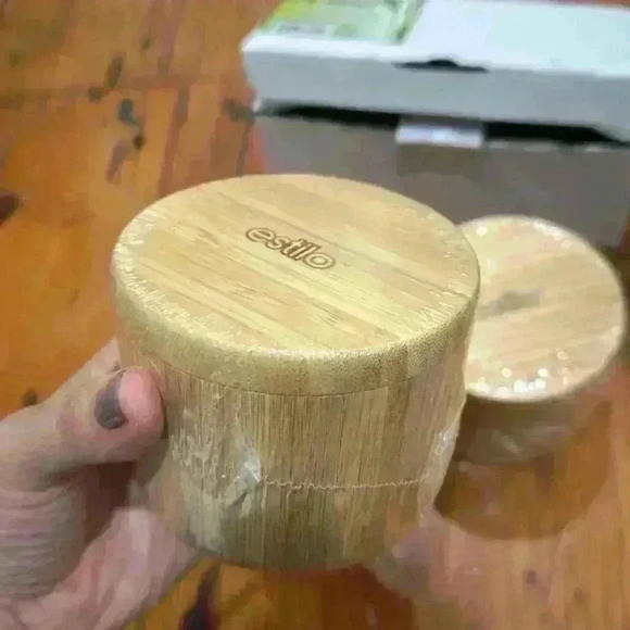 Estilo Premium Bamboo Salt Box set of two new in box - Picture 2 of 5